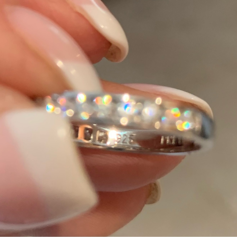 0.75ctw Channel-set Moissanite Wedding Band - Picture 3 of 6